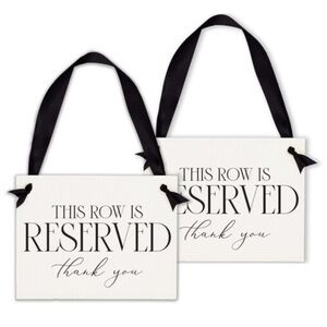 Reserved Row Sign with Black Ribbon